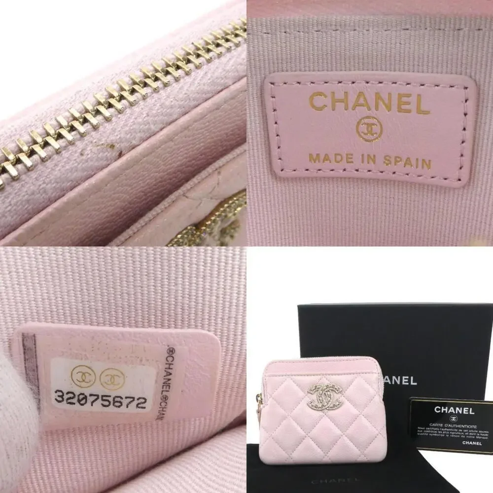 CHANEL Pink Caviar Leather Wallet
